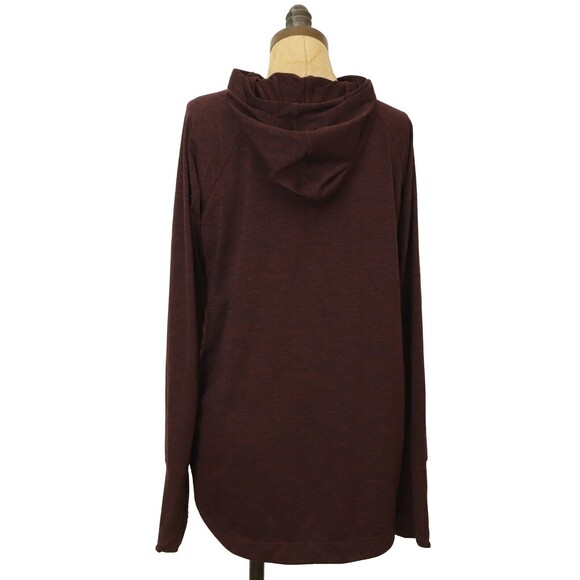 Athleta Hooded Cowl Neck Pullover Size M Knit Stretch Purple Long Sleeve EUC B37 - Picture 3 of 5